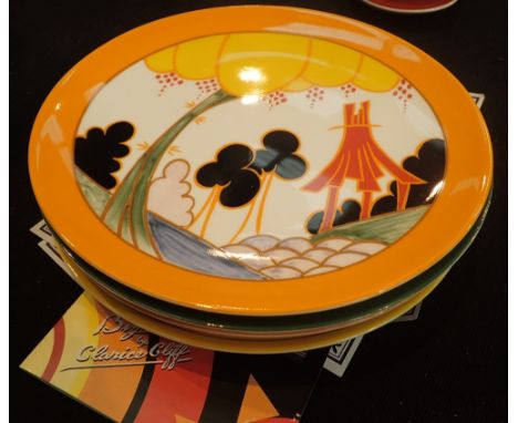 Four Clarice Cliff by Wedgwood plates with certificates