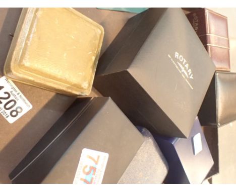 Seven boxed wristwatches including Rotary examples