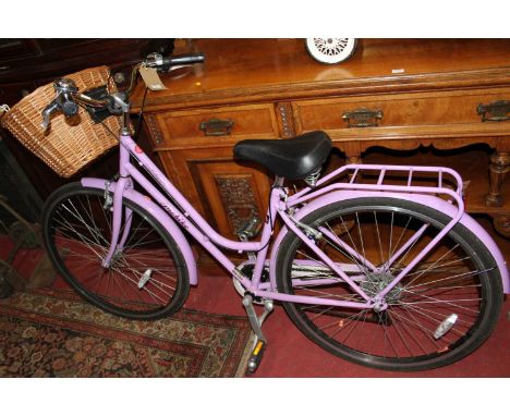 A ladies Probike vintage model bicycle, with wicker front basket
