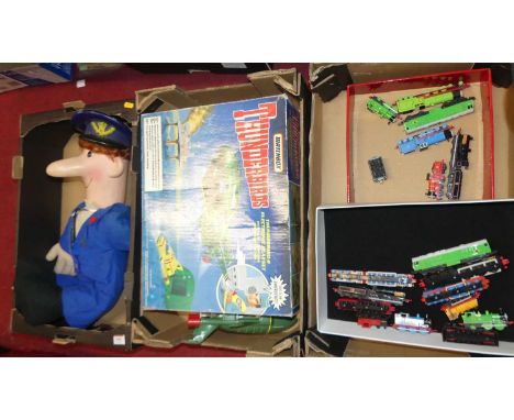 Three boxes containing a quantity of mainly modern release collectables to include Thomas the Tank Engine diecast vehicles, a