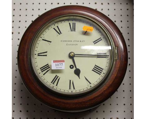 A Victorian and later mahogany circular dial clock, the repainted dial signed Camerer Cuss &amp; Co London, with fusee moveme