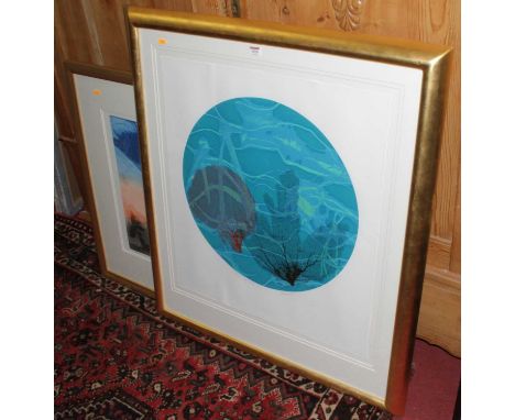 Chinwe - Water Spirits II, lithograph, the full sheet 74 x 66cm; and two others by the same hand, entitled ....As the Spirits