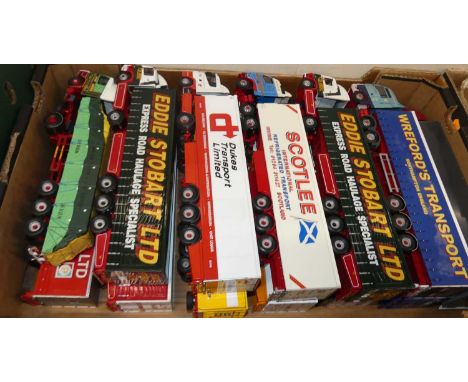 A box of Corgi 1:50 scale road haulage tractor units and trailers 