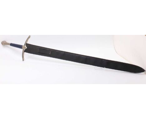 A reproduction replica Lord of the Rings Glamdring sword of Gandalf The White, with leather scabbard