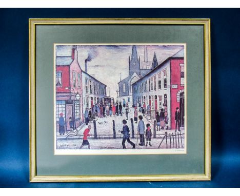 •AFTER LAURENCE STEPHEN LOWRY (1887-1976) Fever Van, reproduction printed in colours, signed in pencil, Fine Art Trade Guild 