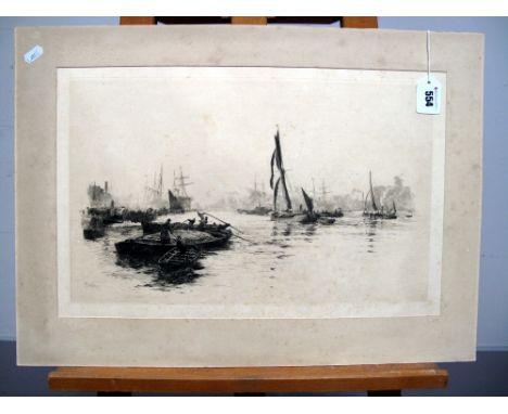 AFTER WILLIAM LIONEL WYLLIE (1851-1931) Highway of the Nations, etching, signed in pencil on the plate, 30.5 x 48cms.