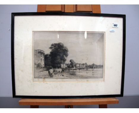 •AFTER STANLEY ANDERSON (1884-1966) River Embankment, etching, signed and dated 1920 in the plate and signed in pencil in the