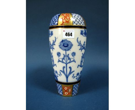 A Macintyre Aurelian Ware Pottery Vase, of extended ovoid form, decorated in the Imari palette with Art Nouveau stylised flow