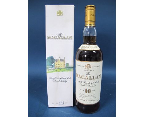 Whisky - The Macallan Single Highland Malt Scotch Whisky, 10 years old, boxed.