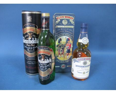 Whisky - Glenfiddich Special Old Reserve Single Malt Scotch Whisky, boxed; Glen Moray Single Highland Malt Scotch Whisky, 15 