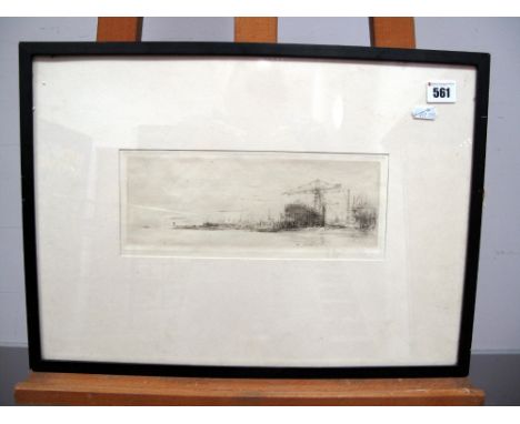 AFTER WILLIAM WALCOT (1874-1943) The Clyde, drypoint etching, signed in pencil in the margin, 11 x 27.5cms.