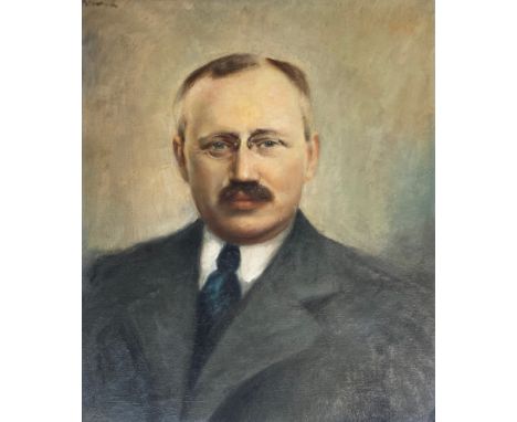 Emil Hartman, 20th century oil on canvas portrait of a gentleman, 60x50cm