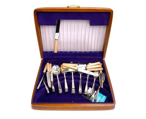 A cased silver plated canteen of flatware