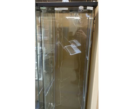 A modern glazed display cabinet, with LED lighting, 37x43x163cm (labelled cabinet 1)