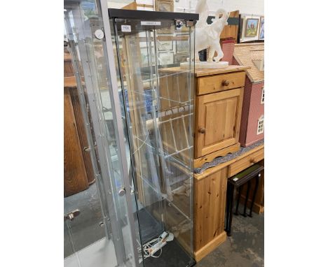 A modern glazed display cabinet, with LED lighting, 37x43x163cm (labelled cabinet 4)