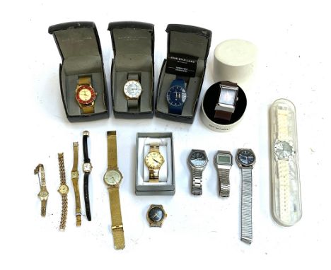 A quantity of watches to include boxed Philip Mercier watch; two Christian Lars 'diamond' gents watches; Breo Time; Matthey T