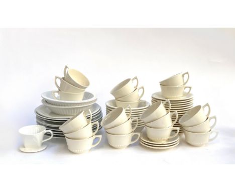 A quantity of Villeroy &amp; Boch cream ceramic cups (20) and saucers (17) and small saucers (3); together with a quantity of