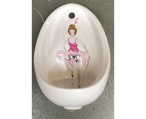 A painted ceramic urinal