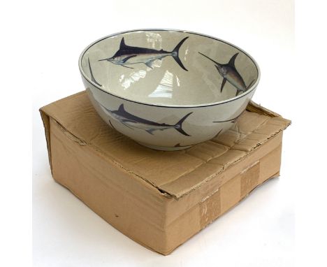 Interior design interest: India Jane Cape Cod ceramic bowl decorated with Swordfish, 26cmD