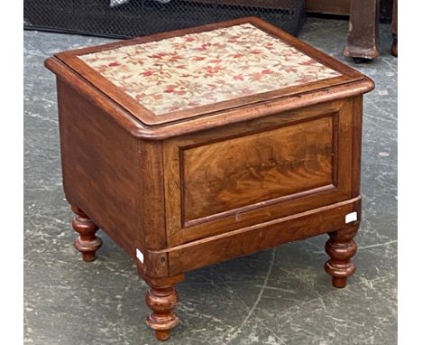 A mahogany commode stool, 47cmW
