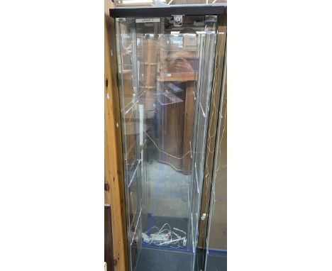 A modern glazed display cabinet, with LED lighting, 37x43x163cm (labelled cabinet 8)