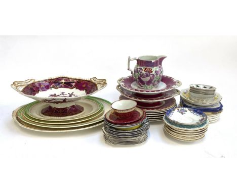 Large mixed lot of 19th century and later ceramic to include Spode's Imperial, Alfred Meakin, Lustreware, various tea wares, 