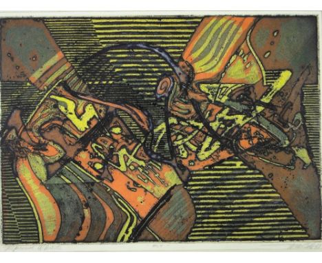 Long Thien Shih (b.1946), 'Fly', coloured etching, signed, 50x36.5cm