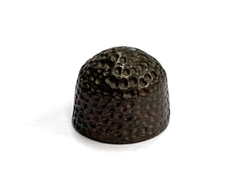 An early antique bronze beehive thimble, 1.5cmH