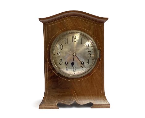 A German mahogany cased mantel clock, the movement by Winterhalder &amp; Hofmeier, 34cmH