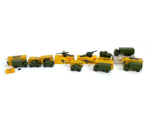 A collection of boxed vintage die cast Dinky military vehicles comprising: 621 3-tonne army wagon (2); 641 Army 1-tonne cargo