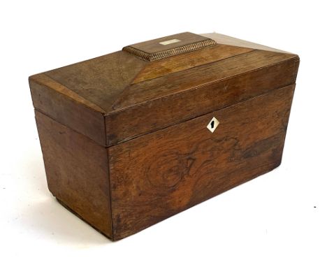 A 19th century rosewood sarcophagus tea caddy, 31cmW