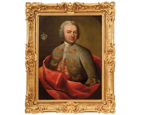  Portrait des Offenburger Reichsschultheißen Franz Georg von Rienecker. Bildnismaler des 18. Jahrhunderts Links oben mit dem 