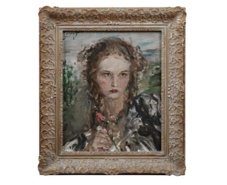  Naray, AurelBildnis eines jungen Mädchens (Budapest 1883-1948) Links oben sign. Öl/Lwd. 47 x 38 cm. impressionistisch, Portr