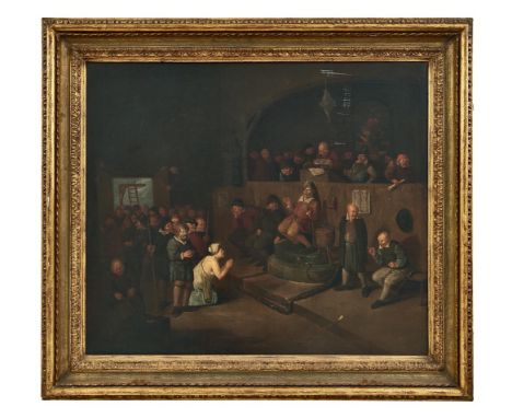   Heemskerk (Heemskerck) II., Egbert van (Attrib.)  Bäuerliche Gerichtsszene  (Haarlem 1634/35-1704 London) Öl/Lwd., doubl. M