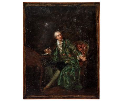   Fragonard, Jean-Honoré - Umkreis des  Der Briefschreiber  Frankreich, 18. Jh. Öl/Lwd., doubl. 40,5 x 32 cm; unger. - Alters