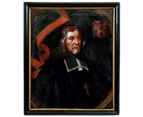   Portrait des Kurfürsten Johann Philipp von Schönborn  Deutschland, 2. H. 17. Jh.  Rechts oben das Wappen des Erzbischofs vo