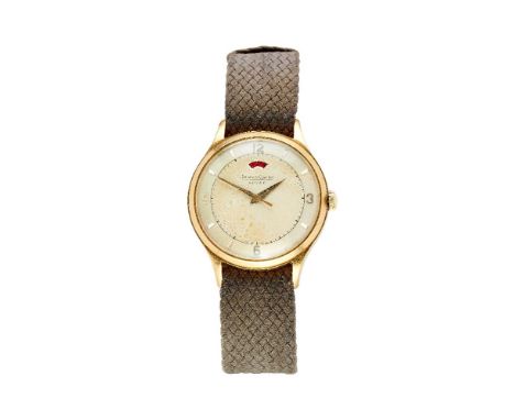 Jaeger LeCoultre, an 18 carat gold wristwatch, no. 588110, circa 1950, automatic bumper movement, no. 834321, silvered dial, 
