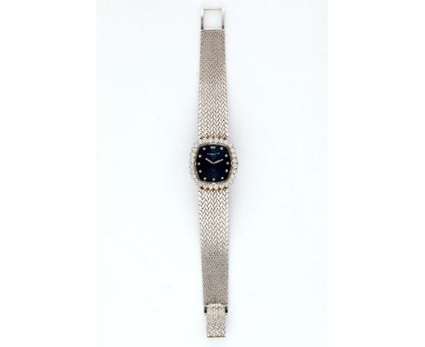 Audemars Piguet, a lady's 18 carat white gold and diamond bracelet wristwatch, no. 61506, manual wind movement, 20 jewels, ad