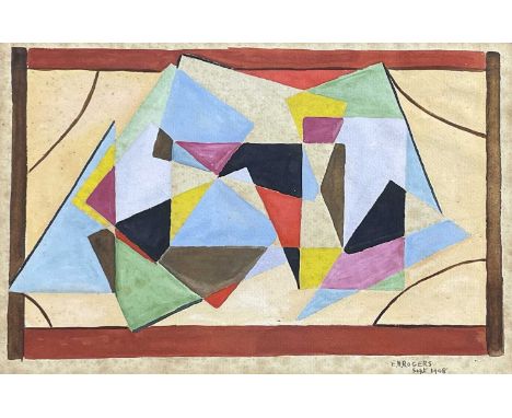 Edward H. ROGERS (1911-1994)Abstract DesignGouacheSigned and dated 194816 x 24cmThe Personal Collection of Jonathan Grimble P