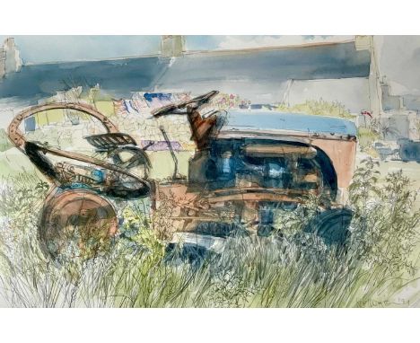 Sue LEWINGTON (1956)Tractor at North FarmWatercolourSigned and dated '9133 x 49cm