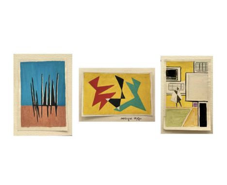 Edward H. ROGERS (1911-1994)Three small abstract worksGouache on paperEach signed, inscribed and dated 1960Each measuring aro