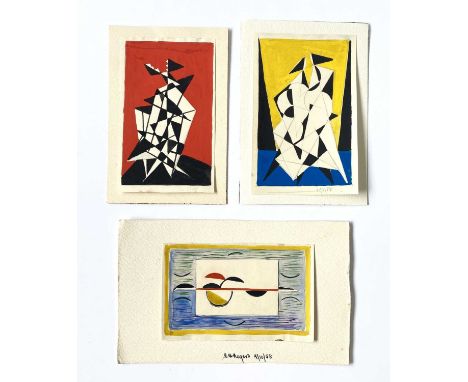 Edward H. ROGERS (1911-1994)Four small abstract worksGouache on paperEach signed, inscribed and dated 1958The largest measuri