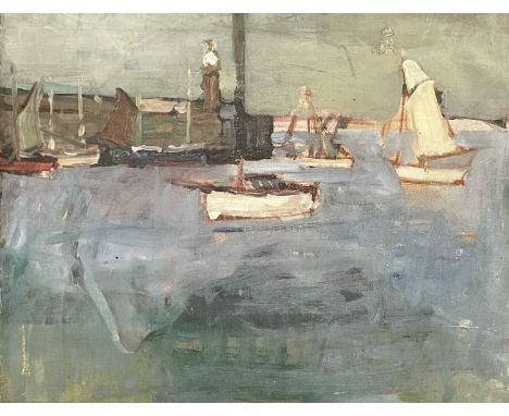 St Ives SchoolThe HarbourOil on canvas40x50cmCondition report: There are several issues with this delightful, quick, early St