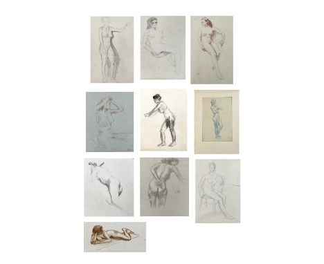 Grace Marion HOCKEN (1923-1987)Various life drawing studies in a portfolioThe Personal Collection of Jonathan Grimble Part II