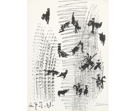 PABLO PICASSO Malaga 1881 - 1973 Mougins: Toros y Toreros. Frontispiz zur Vorzugsausgabe der gleichnamigen Publikation, gedru