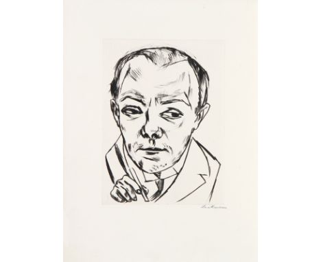 MAX BECKMANN Leipzig 1884 - 1950 New York: Selbstbildnis. Frontispiz der Vorzugsausgabe von Kurt Pfister, Deutsche Graphiker 