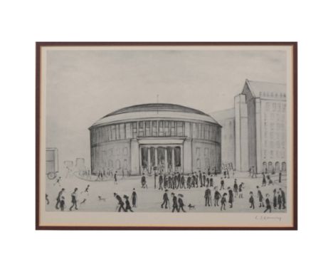 Laurence Stephen Lowry, The Reference Library, offset lithograph, signed in pencil, with Fine Art Trade Guild blind stamp KAE