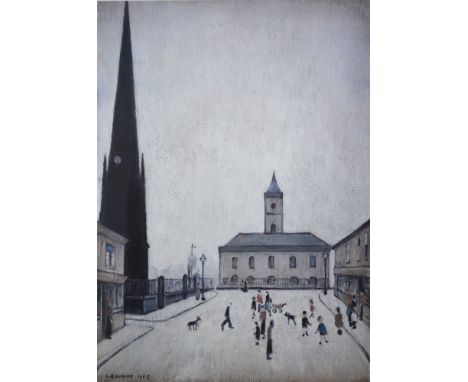 Laurence Stephen Lowry , Old Town Hall Middlesbrough, offset lithograph, numbered in pencil 162/850, published by The Adam Co