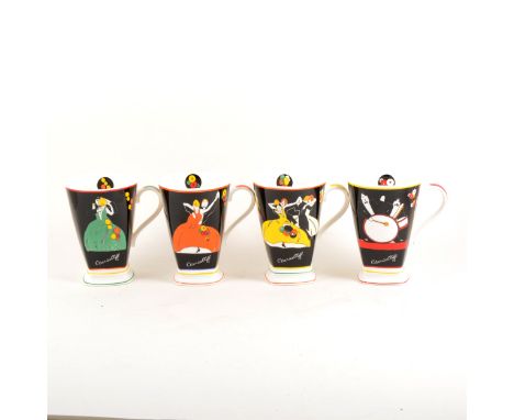 Wedgwood/Bradford Exchange - Eight Clarice Cliff plates and eight Age of Jazz Art Deco Beakers (16).