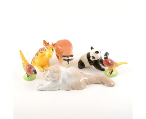 Nao model of a cat, 26cm; Soviet animal models, a collection of Sylvac, etc.